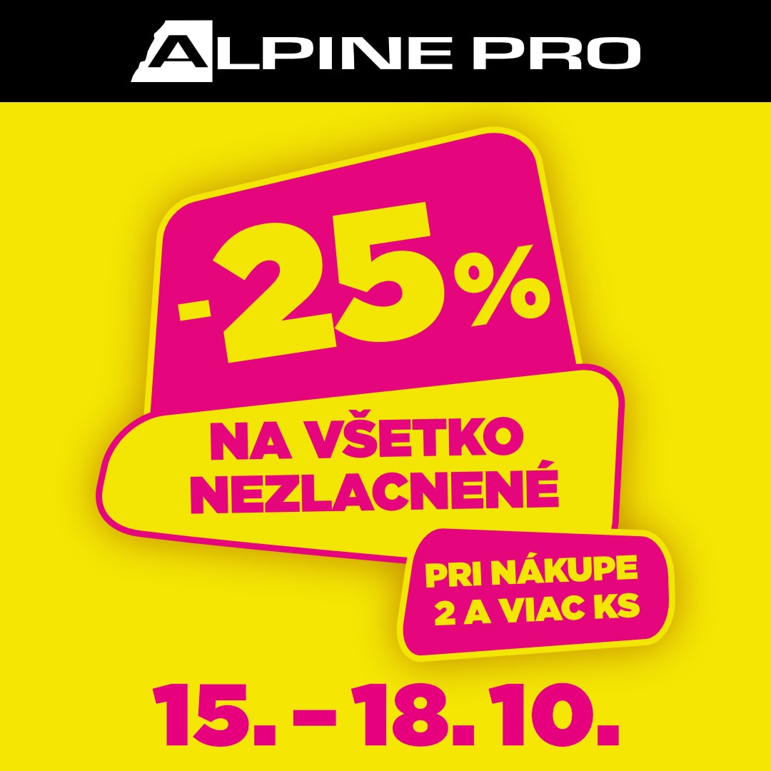 Zľava 25 % na nezľavnené v ALPINE PRO